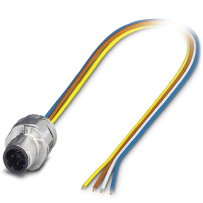 Phoenix Contact M12 Receptacle; SACC-EC-MSD-4CON-M16/0;5 SCO; Male; 4-Pin; 4-Wire; D - Dual Key; Front Mount; 0.5m Lead Wire